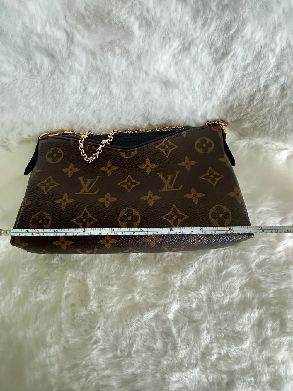 Louis Vuitton Monogram Canvas Shoulder Pallas with Gold Chain